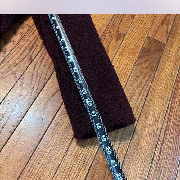 Womens French Connection Wine Colored Teddy Coat with Patch Pockets - Picture 10 of 11